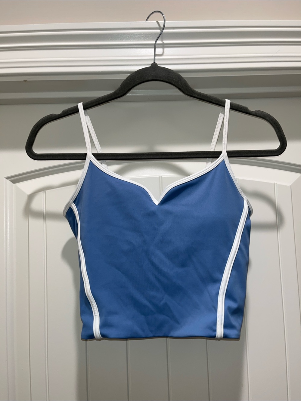 RD Style Blue Cami with White Contrast Trim